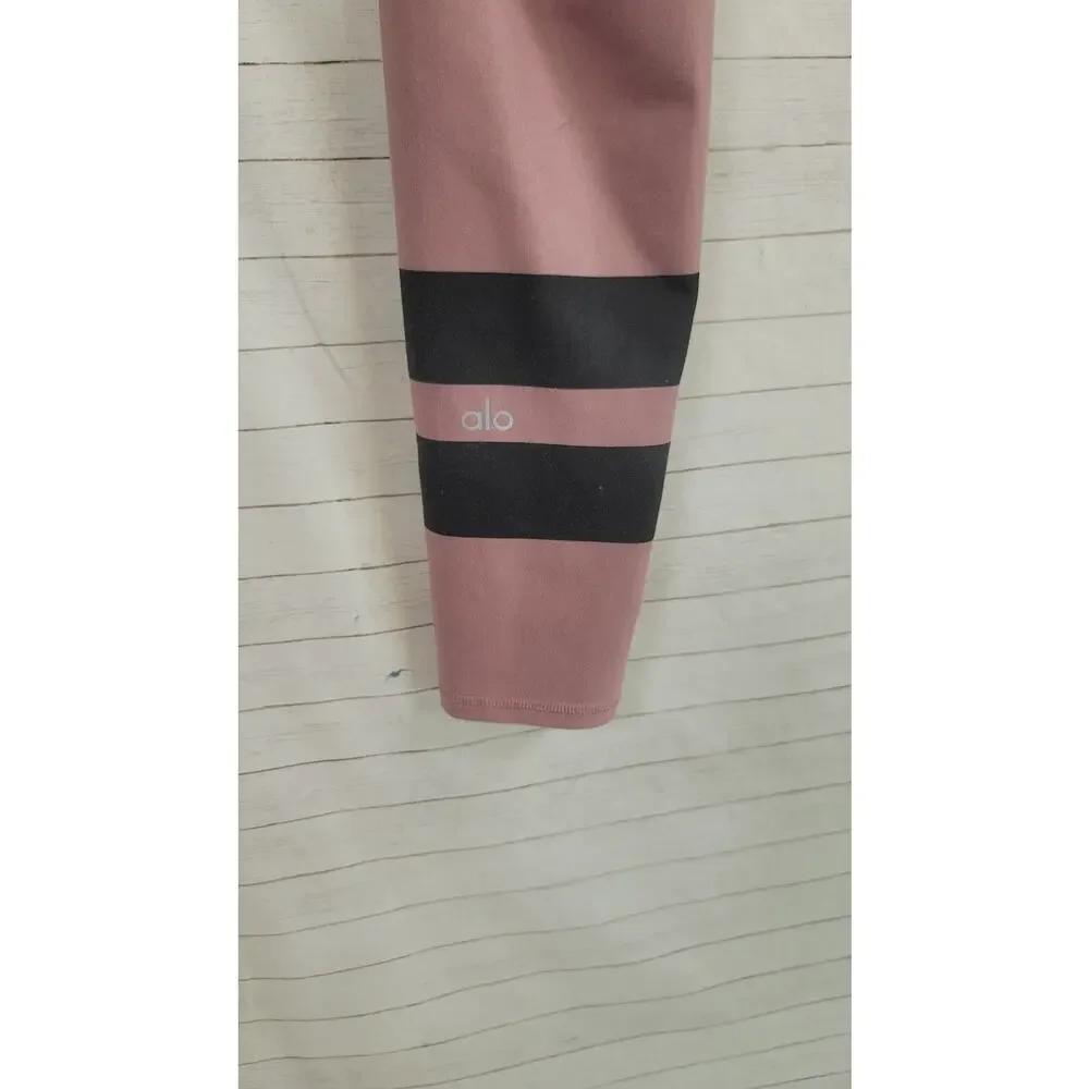 Alo Gradient Grenache High Waist Airbrush Leggings in Printed Pink, sz Medium